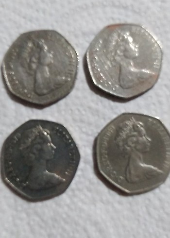 50 Pence Madeni Paralar 4 adet - Görsel 2
