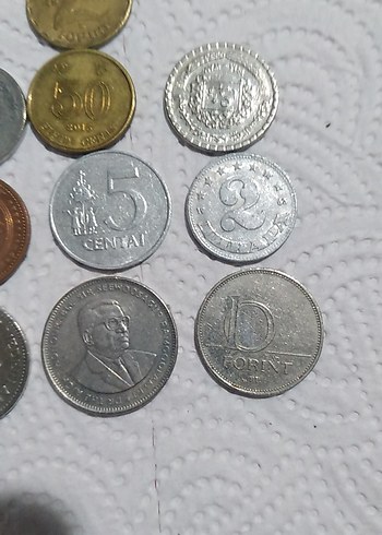 Vintage Çok Renkli Retro Madeni Paralar - Görsel 2