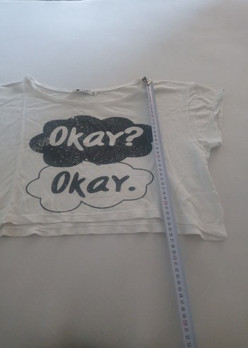 Beyaz Baskılı Kız Çocuk Tişörtü crop - Görsel 2