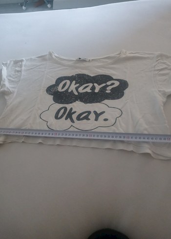 Beyaz Baskılı Kız Çocuk Tişörtü crop - Görsel 3