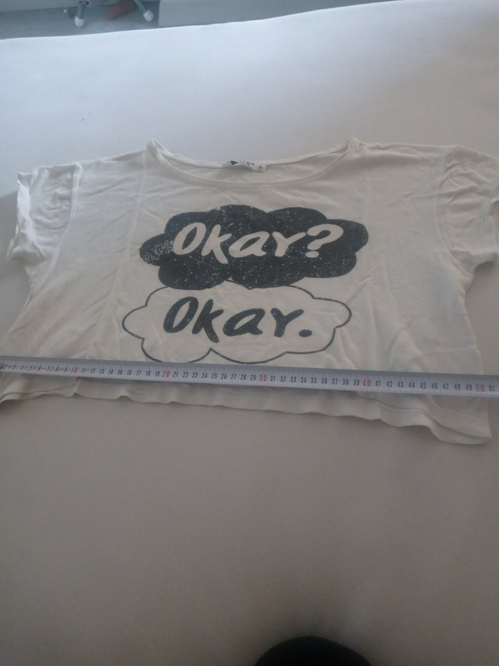 Beyaz Baskılı Kız Çocuk Tişörtü crop - Görsel 3