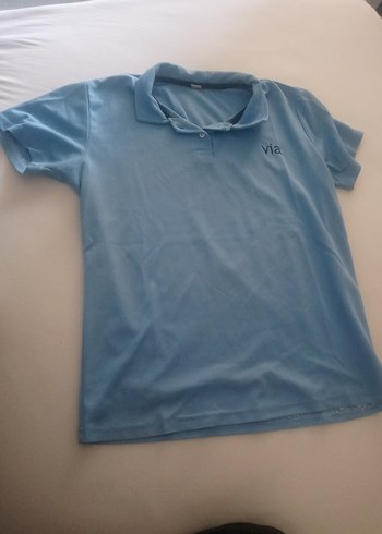 Mavi Düğmeli Polo Yaka Erkek Tişört - Görsel 2