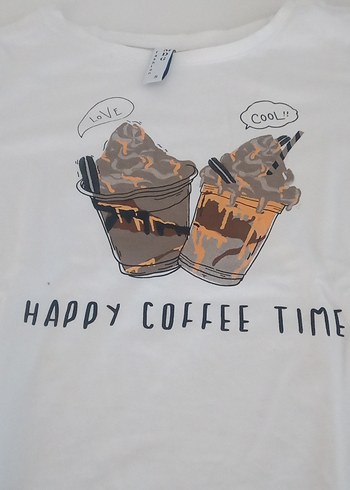 Beyaz Kız Çocuk Baskılı Kısa Kollu Tişört - Görsel 2