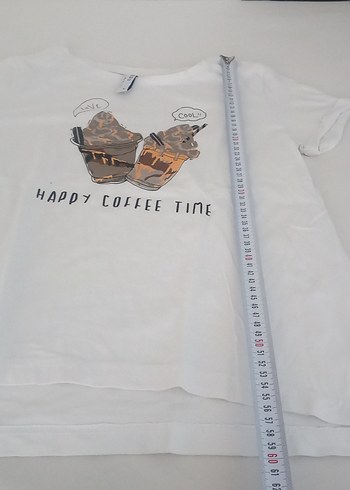 Beyaz Kız Çocuk Baskılı Kısa Kollu Tişört - Görsel 3