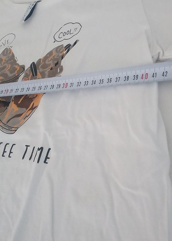 Beyaz Kız Çocuk Baskılı Kısa Kollu Tişört - Görsel 5