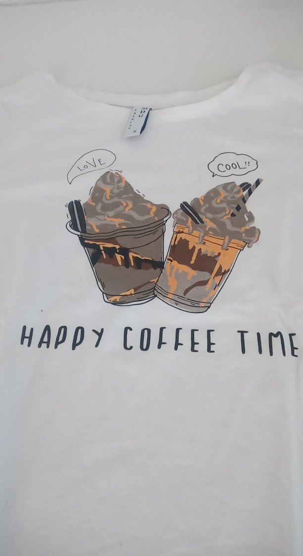 Beyaz Kız Çocuk Baskılı Kısa Kollu Tişört - Görsel 2