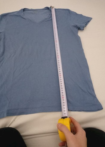 Mavi V Yaka Erkek Polo Tişört - Görsel 2