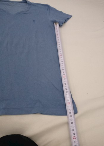 Mavi V Yaka Erkek Polo Tişört - Görsel 3