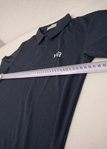 Gri V Yaka Erkek Polo Tişört füme renk - Görsel 6