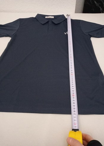 Gri V Yaka Erkek Polo Tişört füme renk - Görsel 3