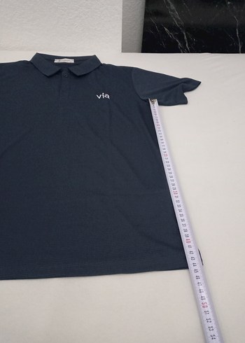 Gri V Yaka Erkek Polo Tişört füme renk - Görsel 4