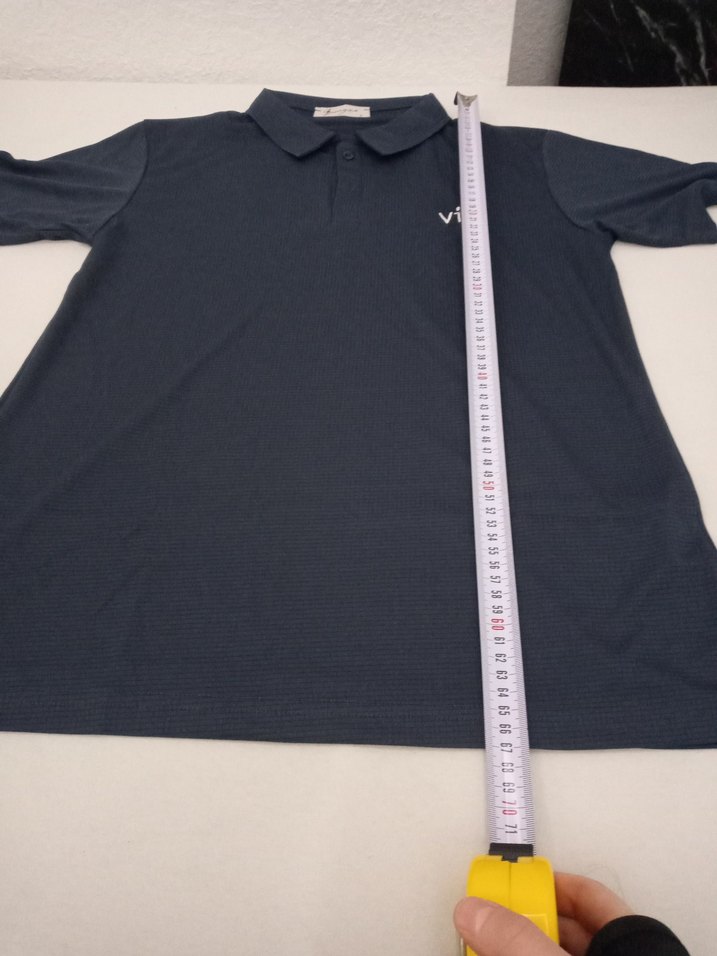 Gri V Yaka Erkek Polo Tişört füme renk - Görsel 3