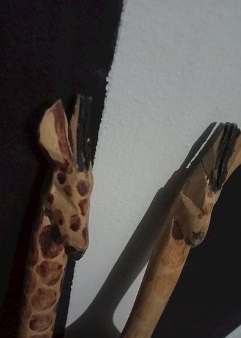 Zürafa Figürlü Ahşap Servis Kaşığı ve Çatalı - Görsel 2