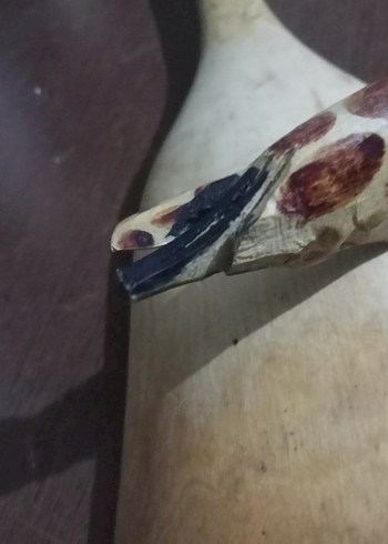 Zürafa Figürlü Ahşap Servis Kaşığı ve Çatalı - Görsel 3