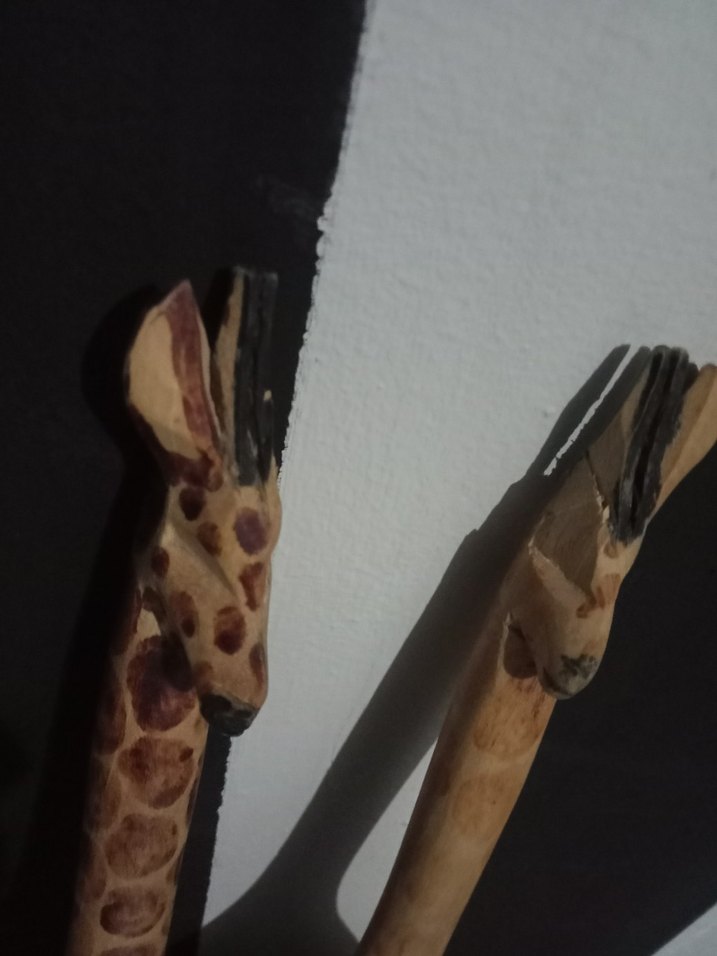 Zürafa Figürlü Ahşap Servis Kaşığı ve Çatalı - Görsel 2