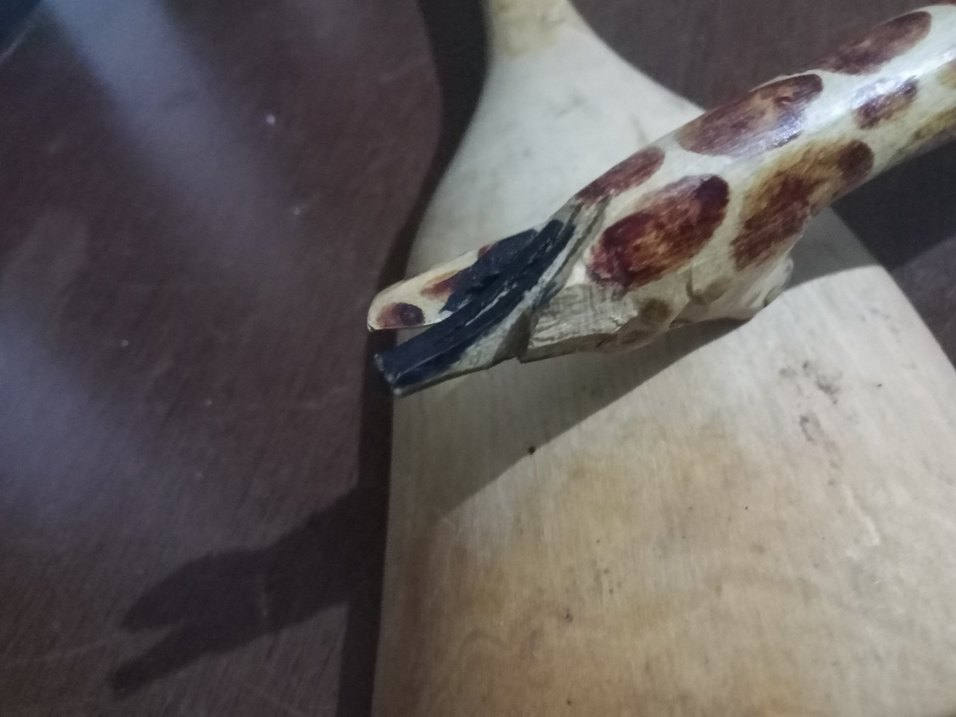 Zürafa Figürlü Ahşap Servis Kaşığı ve Çatalı - Görsel 3