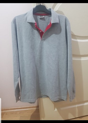 Gri Erkek Uzun Kollu Polo Yaka Tişört