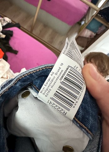 12-13 Yaş Beden mavi Renk Rahat Kesim Kot Pantolon Kız çocuk