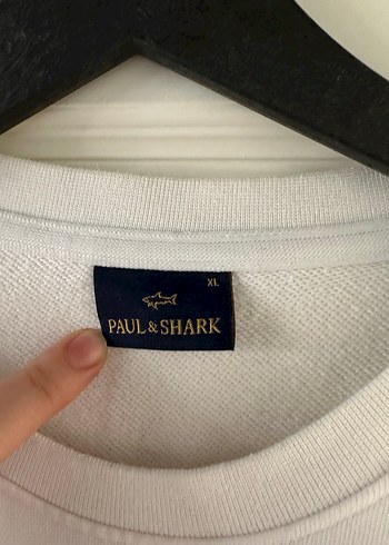 xl Beden beyaz Renk Paul &Shark Orjinal Erkek Beyaz Bisiklet Yaka Sweatshirt