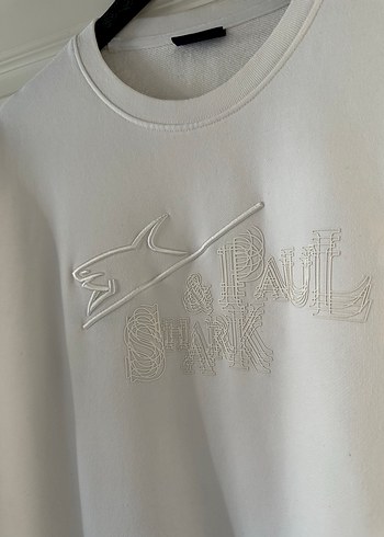 Paul &Shark Orjinal Erkek Beyaz Bisiklet Yaka Sweatshirt