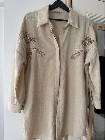 m Beden Oversize nakışlı tunik