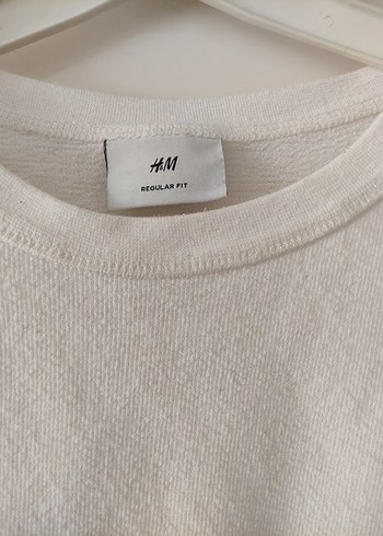 H&M Beyaz Kadın Sweatshirt Regular Fit
