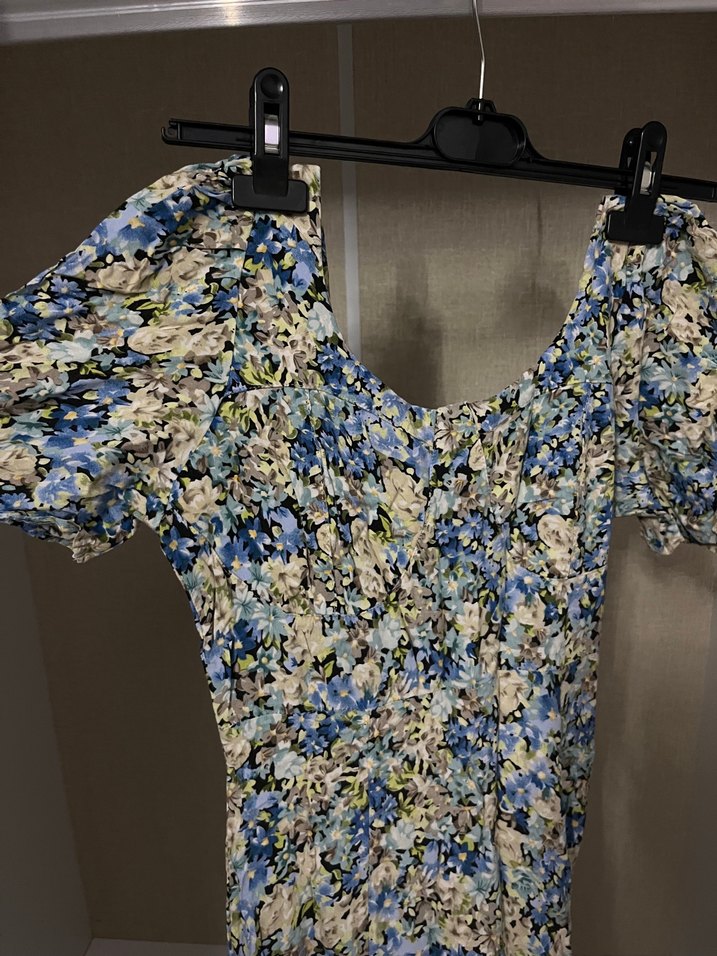 Çiçek Desenli Uzun Bohem Elbise - Görsel 3