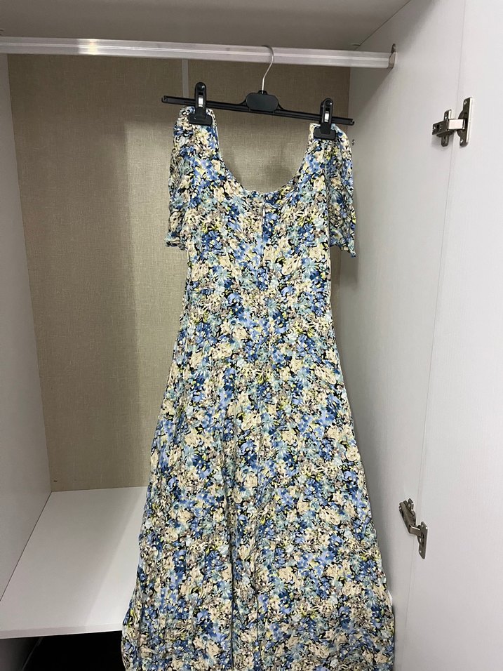 Çiçek Desenli Uzun Bohem Elbise - Görsel 5