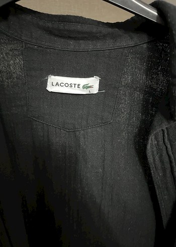 Lacoste Siyah Keten Erkek - Bayan Gömlek - Görsel 5