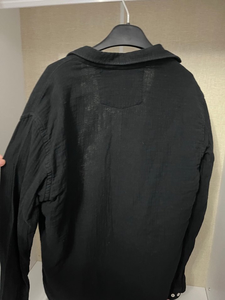 Lacoste Siyah Keten Erkek - Bayan Gömlek - Görsel 4