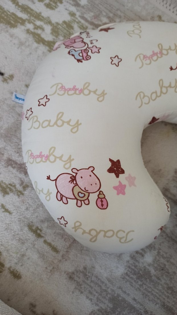 Renkli Desenli Hamile Emzirme Yastığı Pembe - Görsel 2