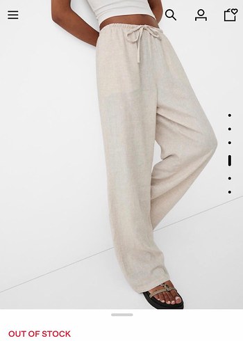 Bershka Bej Keten Pantolon