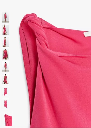 Pembe Drapeli Mini Elbise - Görsel 3