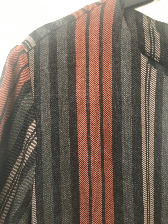 Kahverengi V Yakalı Kadın Uzun Elbise - Görsel 2