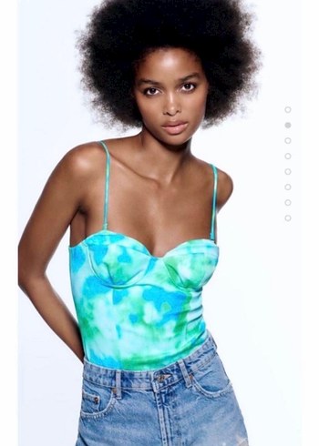 Turkuaz Bağlamalı Düğmeli Kadın Mayo - Görsel 3