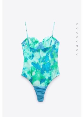 Turkuaz Bağlamalı Düğmeli Kadın Mayo - Görsel 2