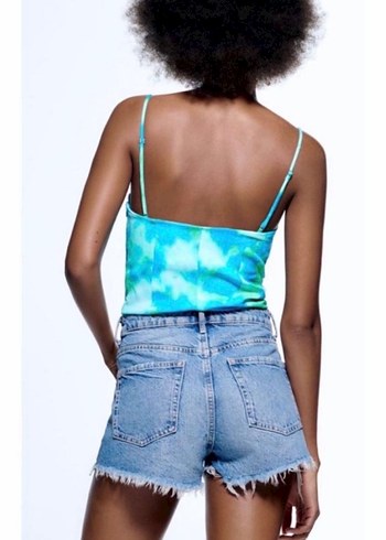 Turkuaz Bağlamalı Düğmeli Kadın Mayo - Görsel 4