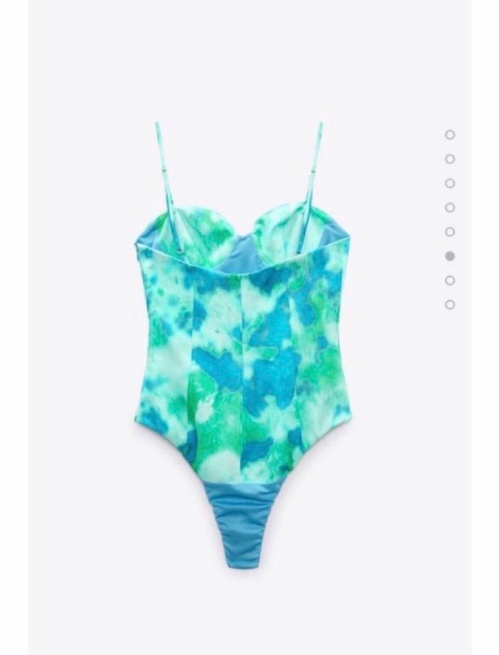 Turkuaz Bağlamalı Düğmeli Kadın Mayo - Görsel 2