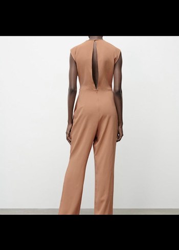 Zara Bej Kemerli V Yaka Kadın Tulum - Görsel 3