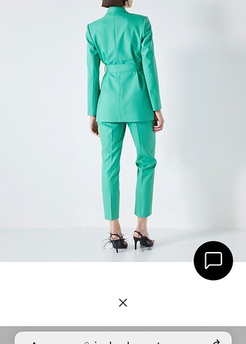 Kemerli Yeşil Kadın Blazer Ceket - Görsel 2