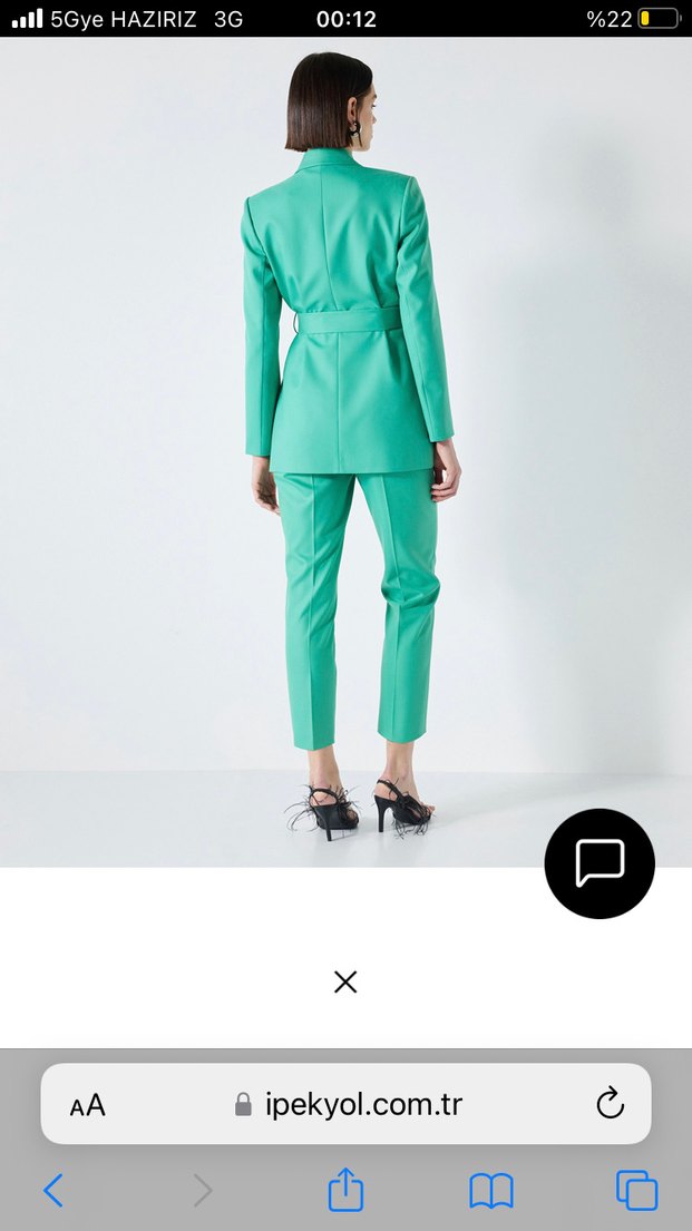 Kemerli Yeşil Kadın Blazer Ceket - Görsel 2