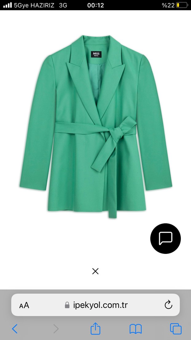 Kemerli Yeşil Kadın Blazer Ceket - Görsel 3