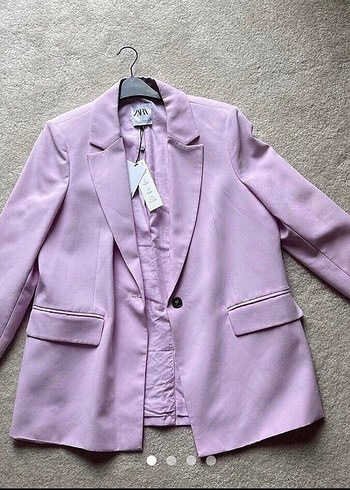 Düğmeli Pembe Kadın Denim Blazer - Görsel 2