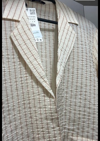 Düğmeli Keten Kadın Beyaz Mini Ceket - Görsel 2