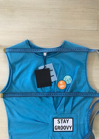 Twist Mavi Midi Elbise - Görsel 4