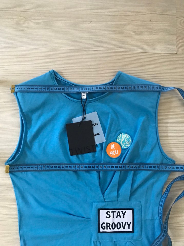 Twist Mavi Midi Elbise - Görsel 4