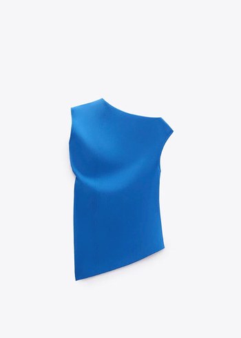 s Beden mavi Renk Zara Drapeli Kadın Bluz