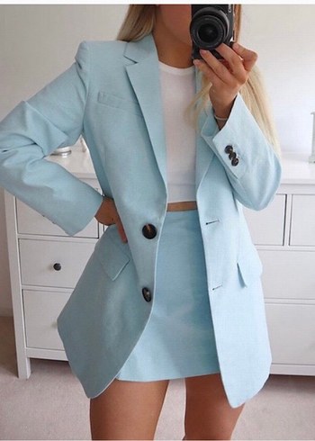 Zara Pastel Mavi Blazer