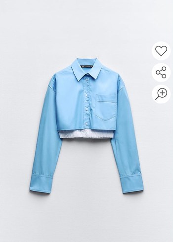 Zara Mavi Mini Gömlek