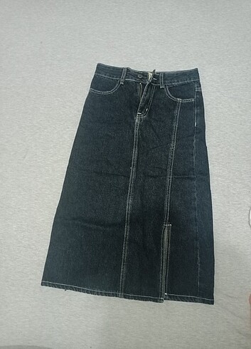 Xs.orjinal korea,lacivert yırtmaçlı kot etek 